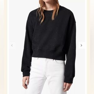 All Saints Helene Black Pullover Sweatshirt - Small